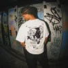 MODEL-01_ITADORI-OFF-WHITE_BACK YUJI ITADORI「黒閃」// SOLID OVERSIZE TEE