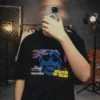 model NKW-STATUE OF GOD_BLACK_CE_OVER STATUE OF GOD // SOLID OVERSIZE TEE