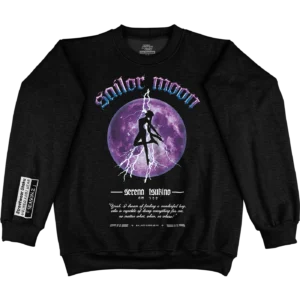 FRONTAL - OVER - SOLID BLACK CREWNECK DROP 02 // SAILOR MOON: MOONLIGHT⋆.˚