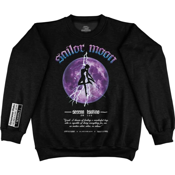 FRONTAL - OVER - SOLID BLACK CREWNECK DROP 02 // SAILOR MOON: MOONLIGHT⋆.˚