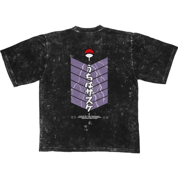 NKW - NARUTO S. - ACID NEGRO TEE-POSTERIOR SASUKE UCHIHA // ACID OVERSIZE TEE