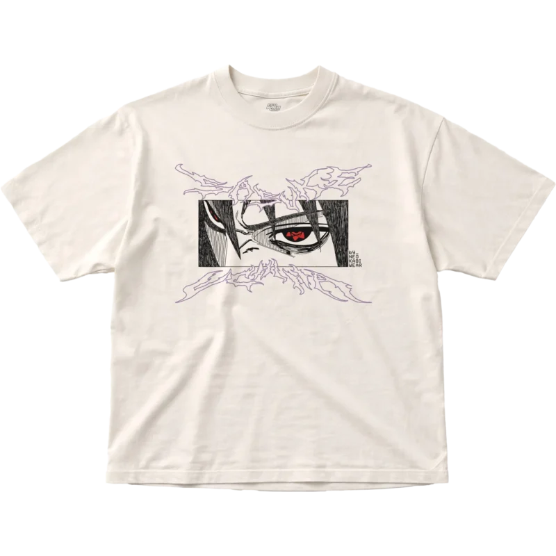 NKW - NARUTO S. - SOLID OFF WHITE TEE-FRONTAL SASUKE UCHIHA // SOLID OVERSIZE TEE